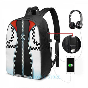 Funny Graphic print Roxas USB Charge Backpack School bags