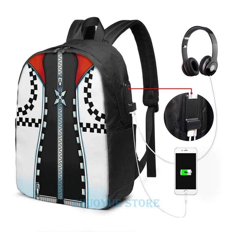 Funny Graphic print Roxas USB Charge Backpack School bags