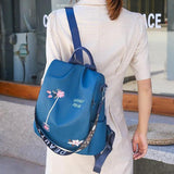 Anti Theft Oxford Backpacks for Women Chinese Style Embroidery Back Bags