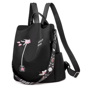 Anti Theft Oxford Backpacks for Women Chinese Style Embroidery Back Bags