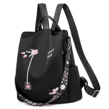 Anti Theft Oxford Backpacks for Women Chinese Style Embroidery Back Bags