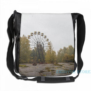 Funny Graphic Print Pripyat Chernobyl Ferris Wheel USB Charge Backpack
