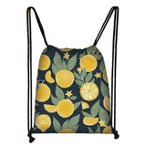 3D Lemon Avocado Pattern Backpack Women Drawstring Bags Ladies Storage Bag