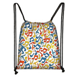 Musical Instrument Saxophone Piano Brass Print Drawstring Bag