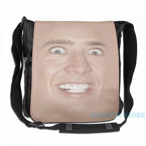 Funny Nicholas Cage Face Pattern USB Charge Backpack Men Women Travel Laptop Bag