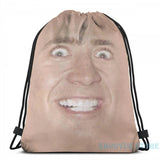 Funny Nicholas Cage Face Pattern USB Charge Backpack Men Women Travel Laptop Bag
