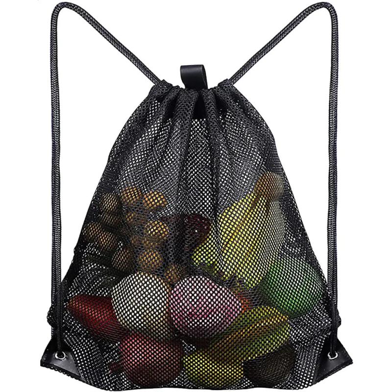 Teen Mesh Gym Sack Drawstring Backpack Soccer Ball Bag