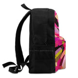 Pink Confetti Flower Laptop Bagpack Floral Red Purple Green