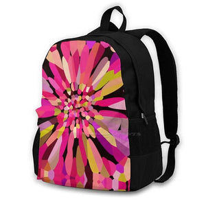 Pink Confetti Flower Laptop Bagpack Floral Red Purple Green