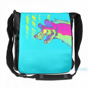 Funny Neon Hyena USB Charge Backpack Men School Travel Laptop Bag
