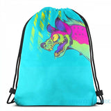 Funny Neon Hyena USB Charge Backpack Men School Travel Laptop Bag
