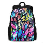 Colorful Abstract Garden Travel Laptop Backpack Bag