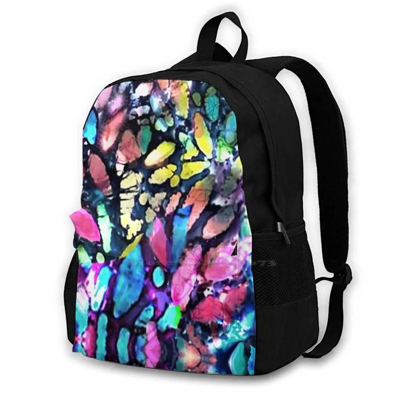 Colorful Abstract Garden Travel Laptop Backpack Bag