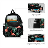 Tropical Flamingo Night Pattern Backpack For Student School Laptop Travel Bag