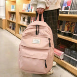 Waterproof Nylon Women Backpack Female Large Capacity High Schoolbag