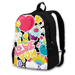 Funny Love Travel Laptop School Backpack Bag