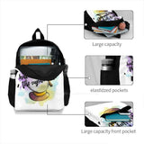 Large Capacity Laptop Travel Backpack Beauty Beast Chip Cup Watercolour