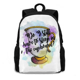 Large Capacity Laptop Travel Backpack Beauty Beast Chip Cup Watercolour