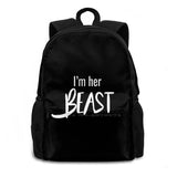 Beauty Beast 3D Print Backpack Casual Bag His Beauty Her Beast
