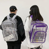 PVC Waterproof Student Backpack High Capacity School Bags Teenage Couple