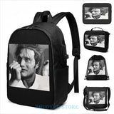 Funny Graphic Print Mads Hannibal USB Charge Backpack School Bag