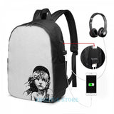 Les Miserables Musical Backpack USB Charge School Travel Laptop Bag