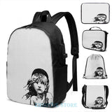 Les Miserables Musical Backpack USB Charge School Travel Laptop Bag