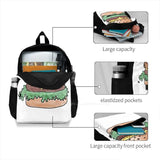 Burger Illustration Large Capacity Backpack Laptop Travel Bags