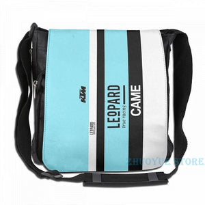 Funny Leopard Racing Backpack USB Charge School Travel Laptop Bag