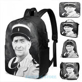 Louis De Funes Graphic Print USB Charge Backpack