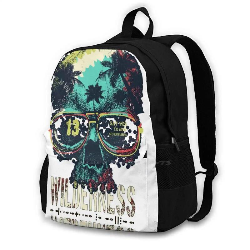Colorful Skull Backpack for School Laptop Travel
