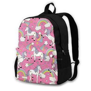 Unicorn & Rainbows Pink Laptop Bagpack Bags