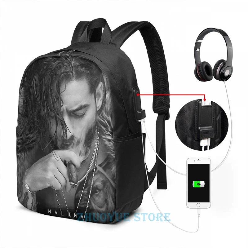 Maluma USB Charge Backpack Men School Bags Women Travel Laptop Bag