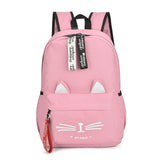 Cartoon Cat Ears Backpack Girl Schoolbag for Teenage Women Back Pack Nylon