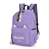 Cartoon Cat Ears Backpack Girl Schoolbag for Teenage Women Back Pack Nylon