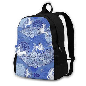 Unicorn Patterns Backpack Schoolbag Zipper Pouch