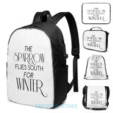 Skulduggery Pleasant Sparrow Flies South USB Charge Backpack