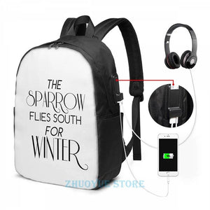 Skulduggery Pleasant Sparrow Flies South USB Charge Backpack