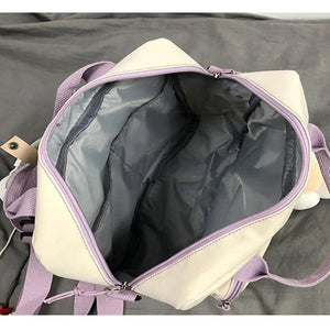 Canvas Mini Backpack Waterproof Women School Bag Teenage Girl Shoulder