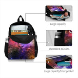 Galaxy Cat Backpack Rainbow Colorful Feline Kitten Space Stars