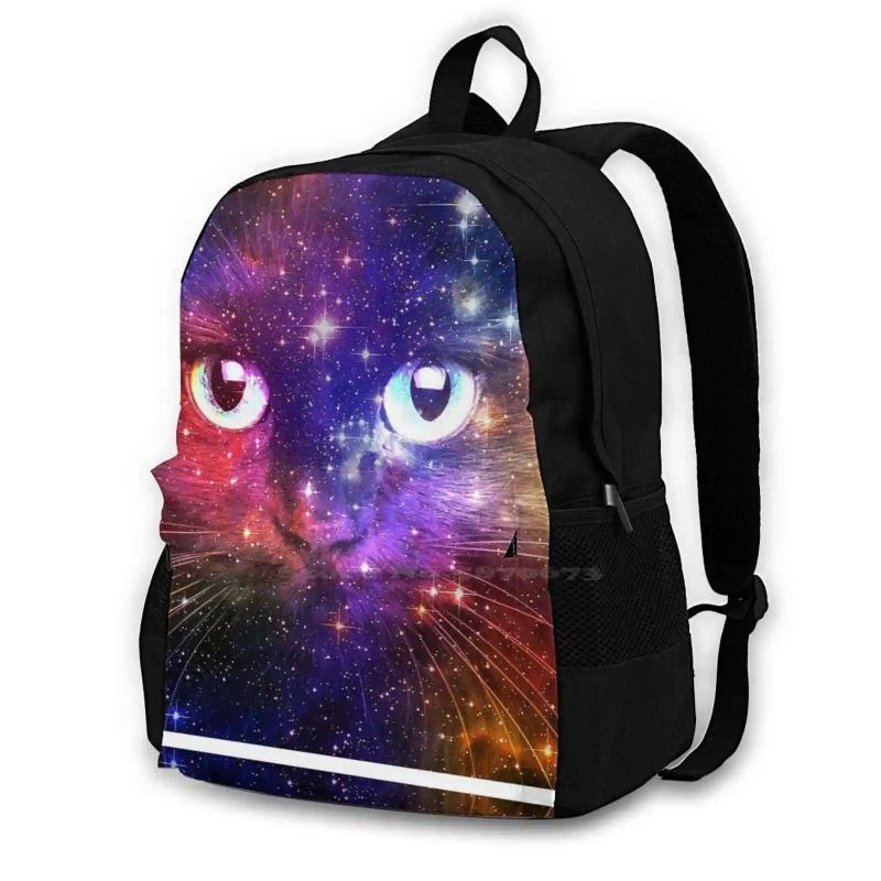 Galaxy Cat Backpack Rainbow Colorful Feline Kitten Space Stars