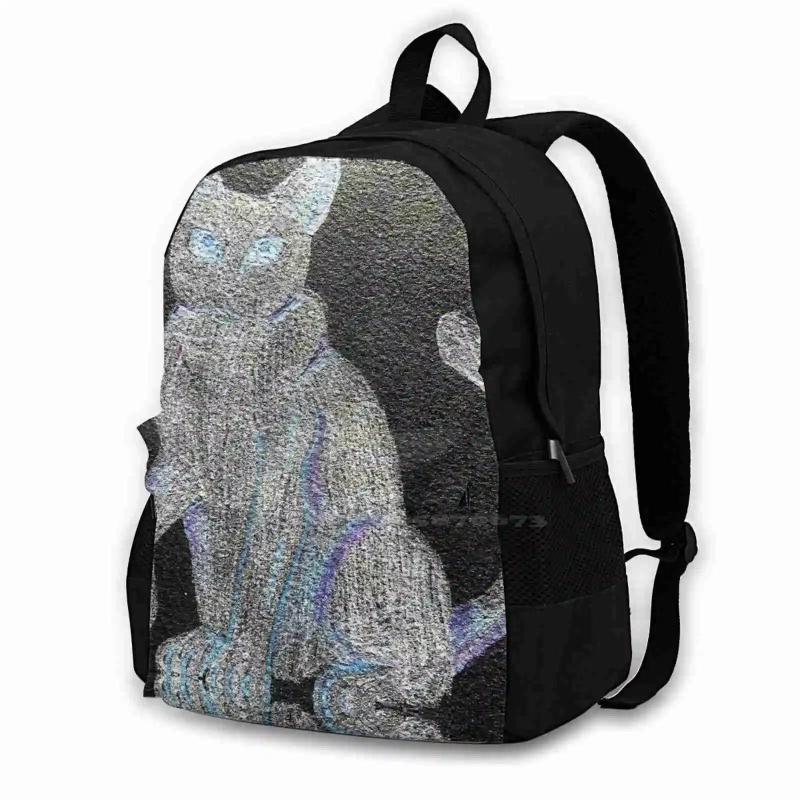 Ghost Kitty Backpacks For Men Women Teenagers Girls Bags