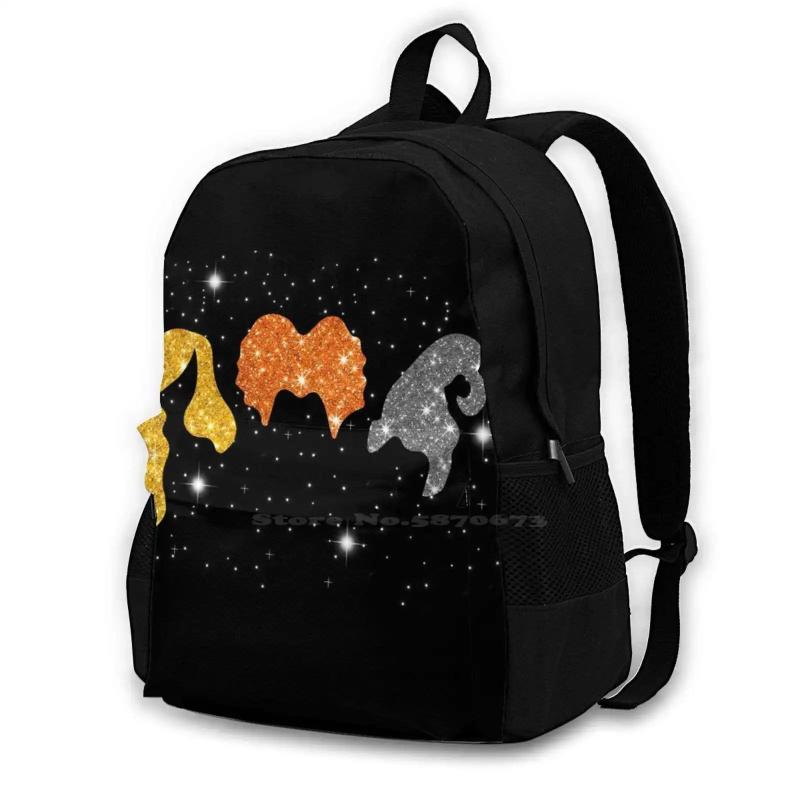Halloween Glitter Fabric Bag Backpack For Men Women Girls Teenage