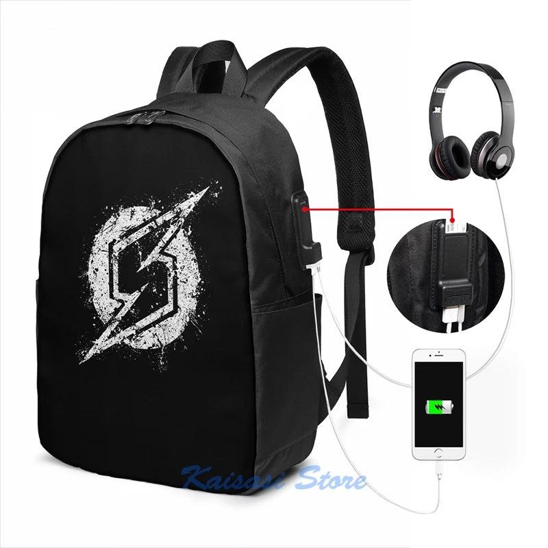 Metroid Samus USB Charge Backpack Men Women Travel Laptop Bag