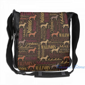 Belgian Malinois Dog Word Art USB Backpack School Travel Laptop Bag