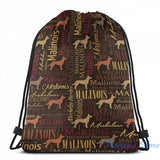 Belgian Malinois Dog Word Art USB Backpack School Travel Laptop Bag