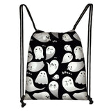 Halloween Pumpkin Spider Ghost Bat Drawstring Bag