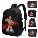 He Man Masters of the Universe USB Charge Backpack School Bag