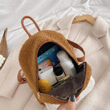 Teddy Wool Backpack Rabbit Ear Wool Women's Bag Personalized Embroidered