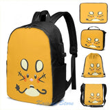 Dedenne USB Charge Backpack School Travel Laptop Bag